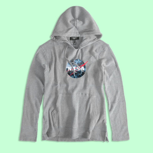 Forever Men's Nasa Printed Pullover Hoodie Men's Pullover Hoodie HAS Apparel Heather Grey XS 