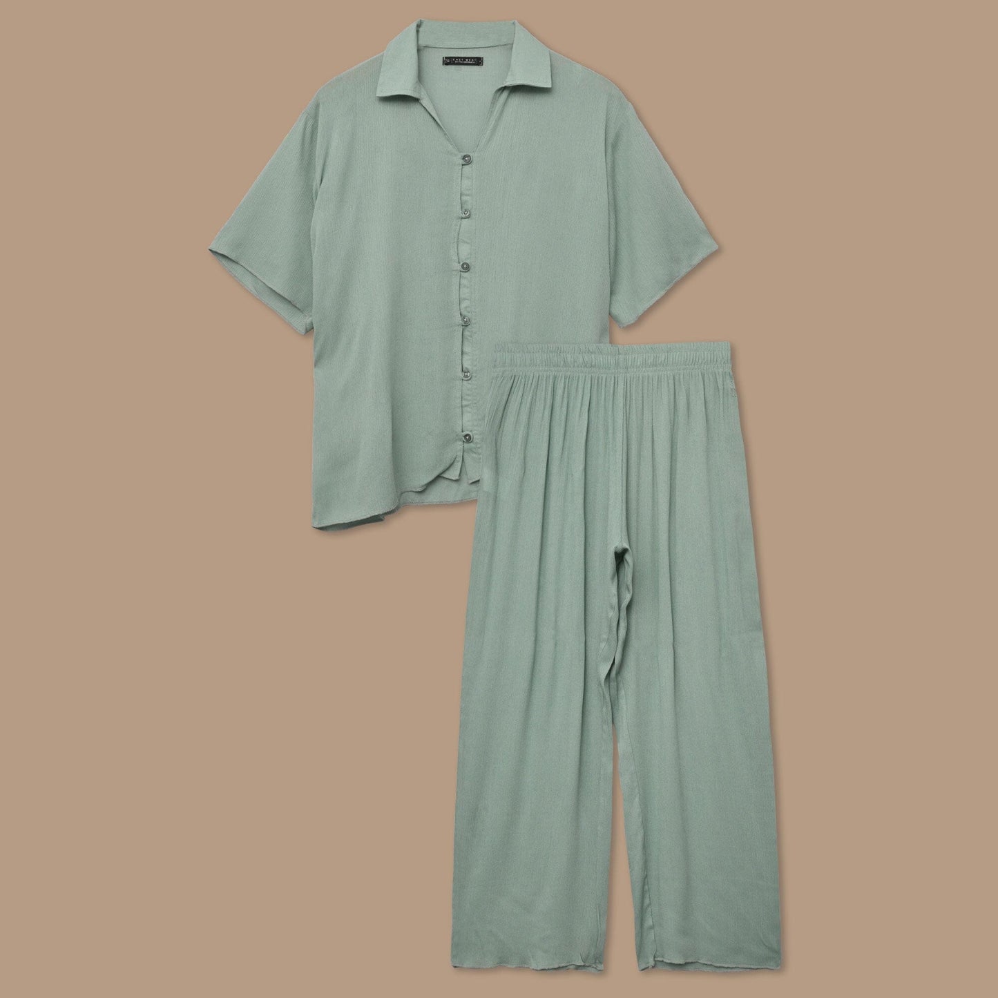 East West By Polo Republica Women’s Solid CO-Ord Set Women's Co Ord Set East West Mint Green XS 