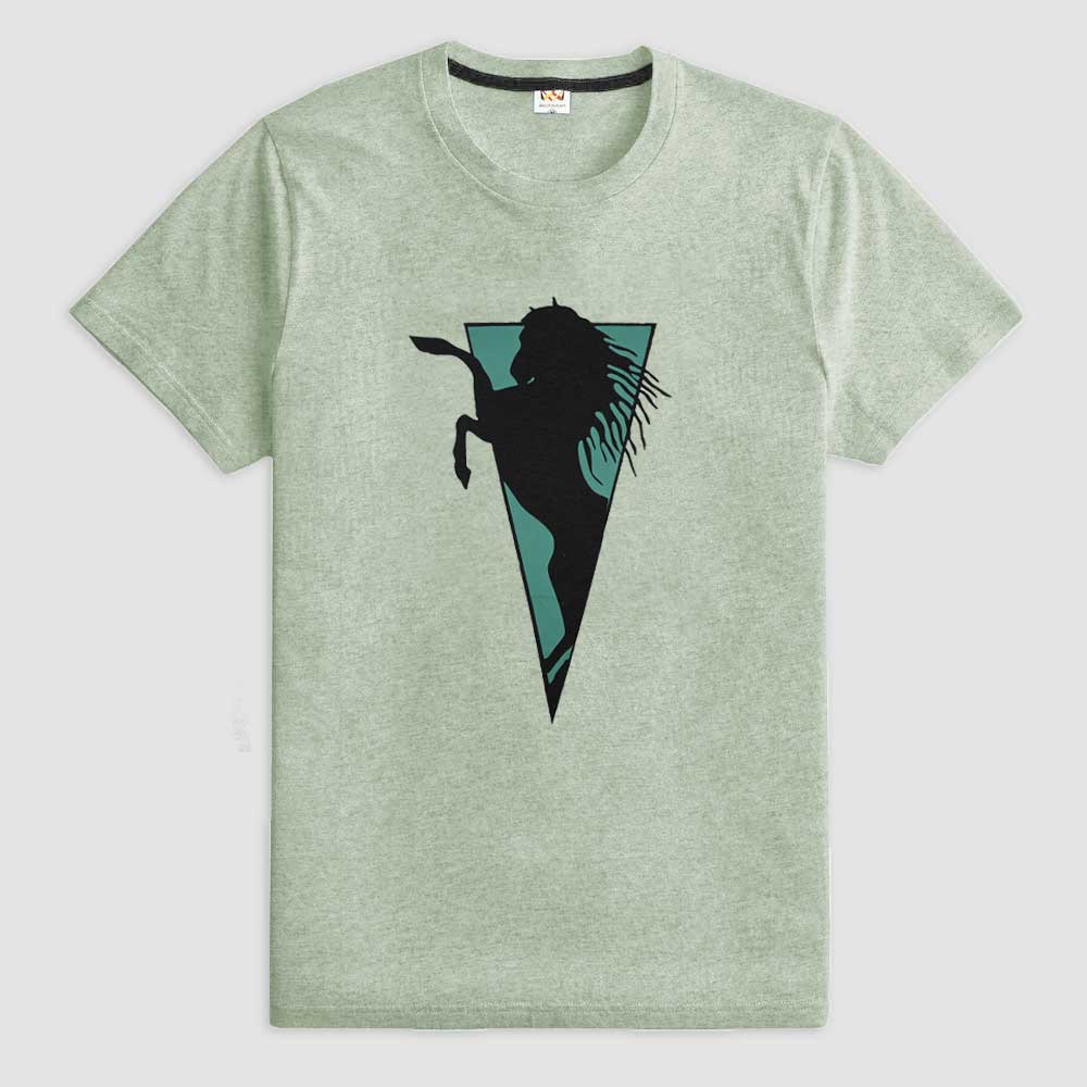 Men's Flying Horse Printed Short Sleeve Tee Shirt Men's Tee Shirt ASE Mint Green S 