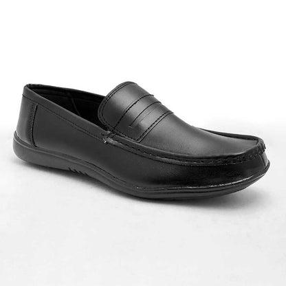 Men's Comfortable Classic Formal Shoes with Leather Stripe Men's Shoes SNAN Traders Black EUR 39 