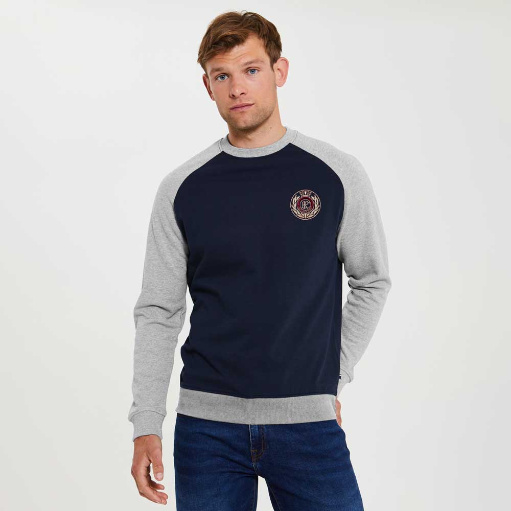 Polo Republica Men's PR Crest Embroidered Raglan Sleeve Fleece Sweat Shirt Men's Sweat Shirt Polo Republica 