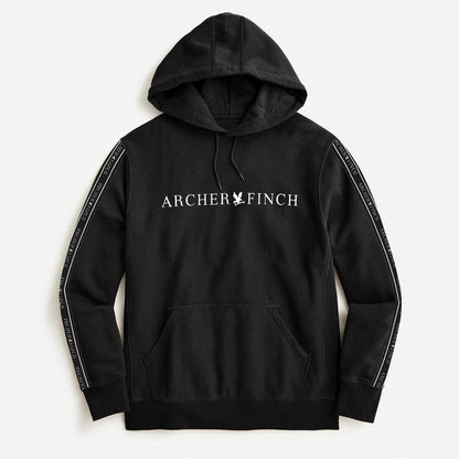 Archer & Finch Men's Logo Printed Fleece Pullover Hoodie Men's Pullover Hoodie LFS Black S 