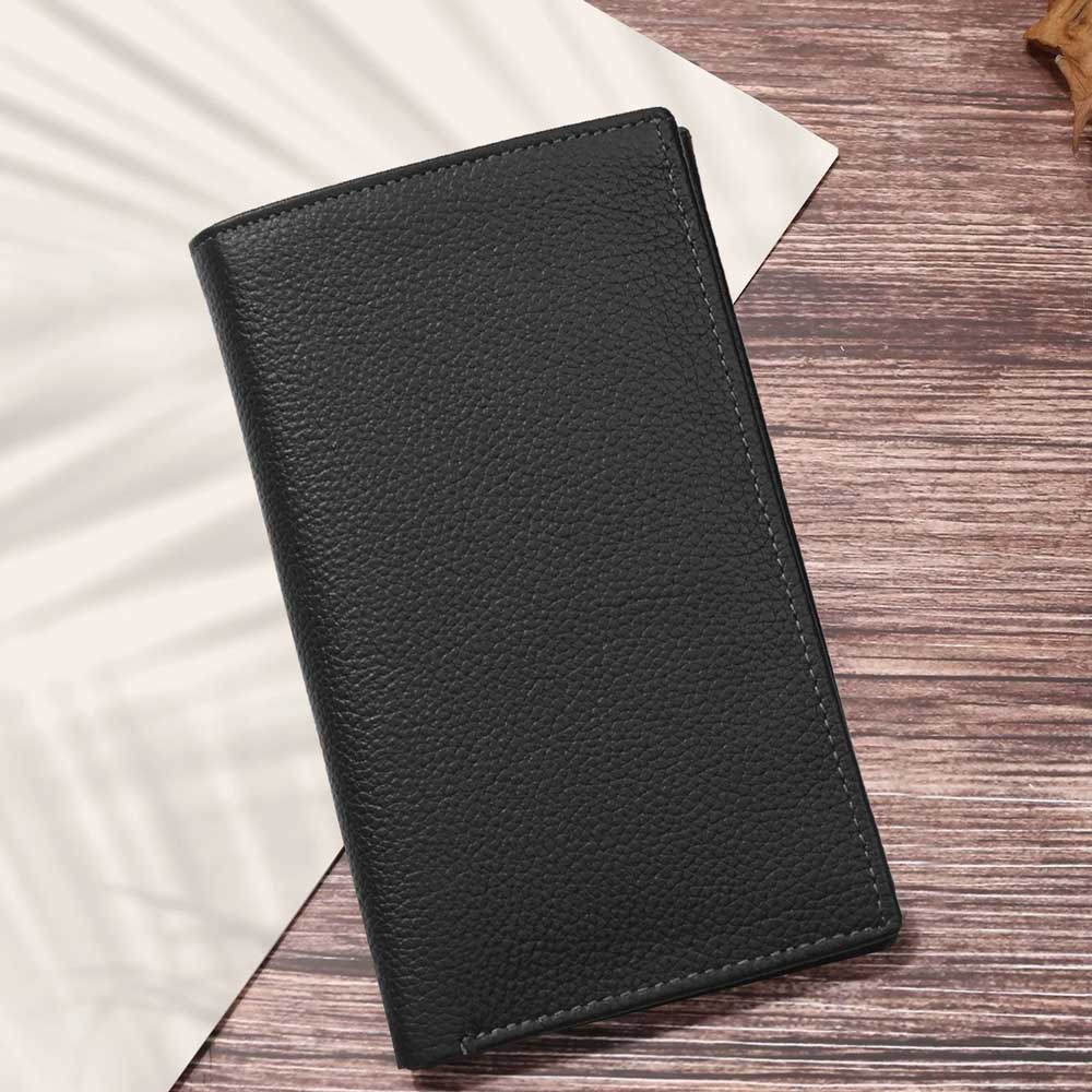 Men's Jambi Leather Long Book Wallet Men's Accessories SNAN Traders Black 