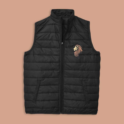 Men's Lion Embroidered Body Warmer Puffer Gilet