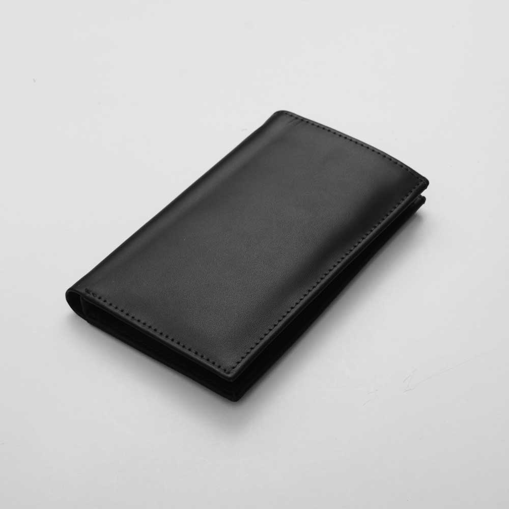 Men's Long Fold Genuine Leather Wallet Men's Accessories SNAN Traders Black 