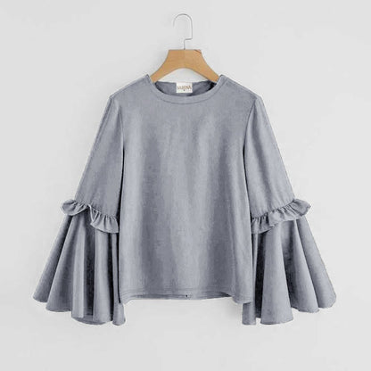 Safina Women's Frill Bell Sleeves Thermal Sweatshirt
