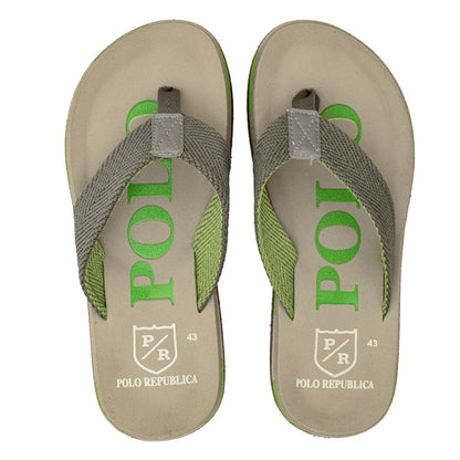 Polo Republica Men's Strider Ultra-Light Soft Flip Flops Slippers Men's Shoes Hamza Traders Light Grey & Parrot EUR 40 