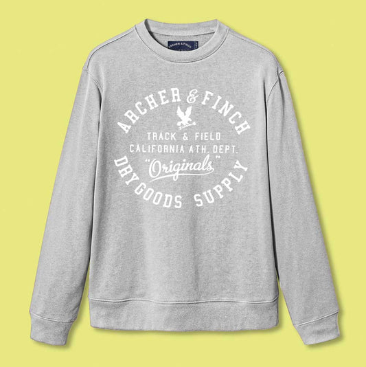 Archer & Finch Men's Track & Field Printed Sweat Shirt Men's Sweat Shirt LFS Heather Grey S 