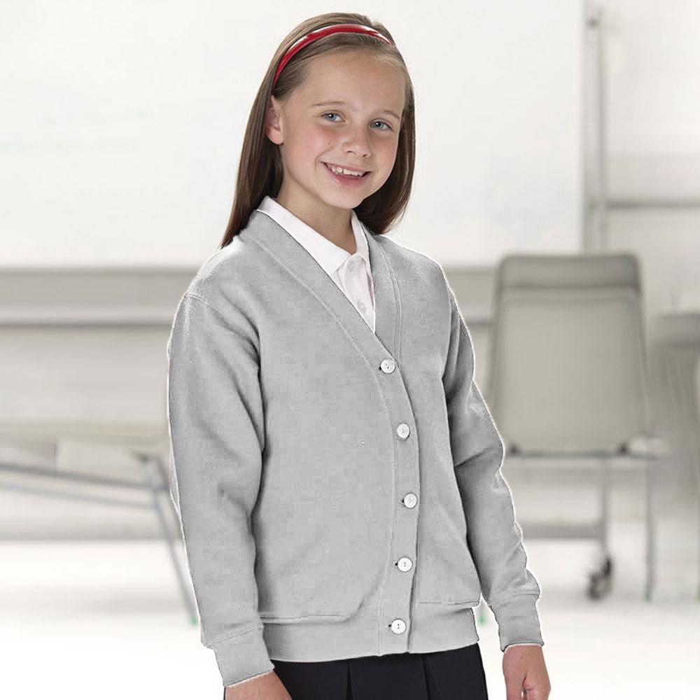 Gray school cardigan sales
