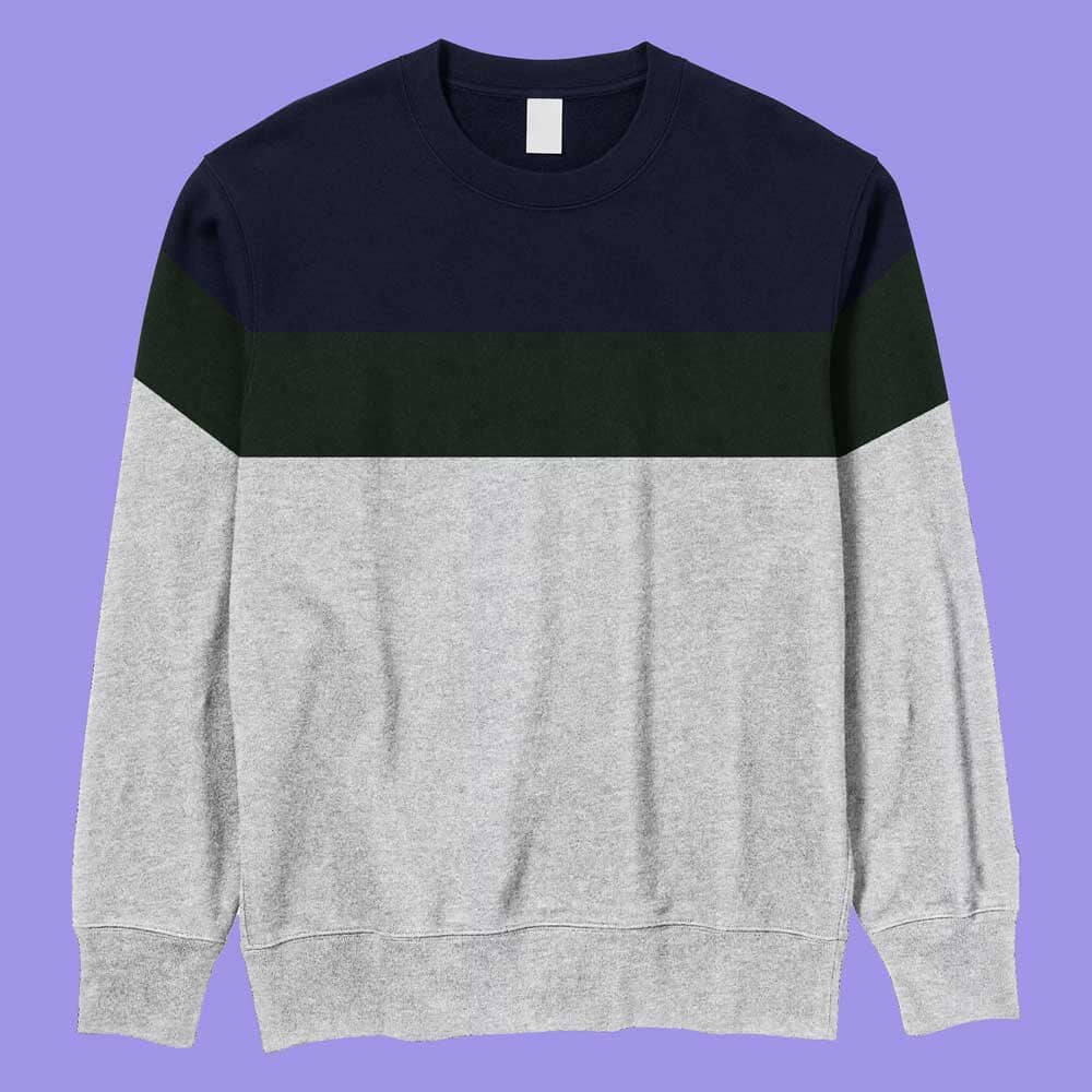 Men's Fontem Panel Design Long Sleeve Fleece Sweat Shirt