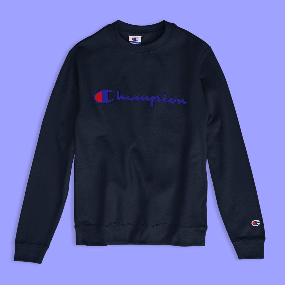 Champion Men's Logo Printed Crew Neck Fleece Sweat Shirt