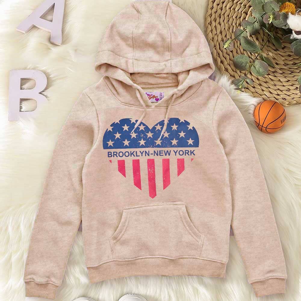 Girl's Heart Brooklyn Printed Pullover Hoodie Girl's Pullover Hoodie LFS Powder Peach 7-8 Years 