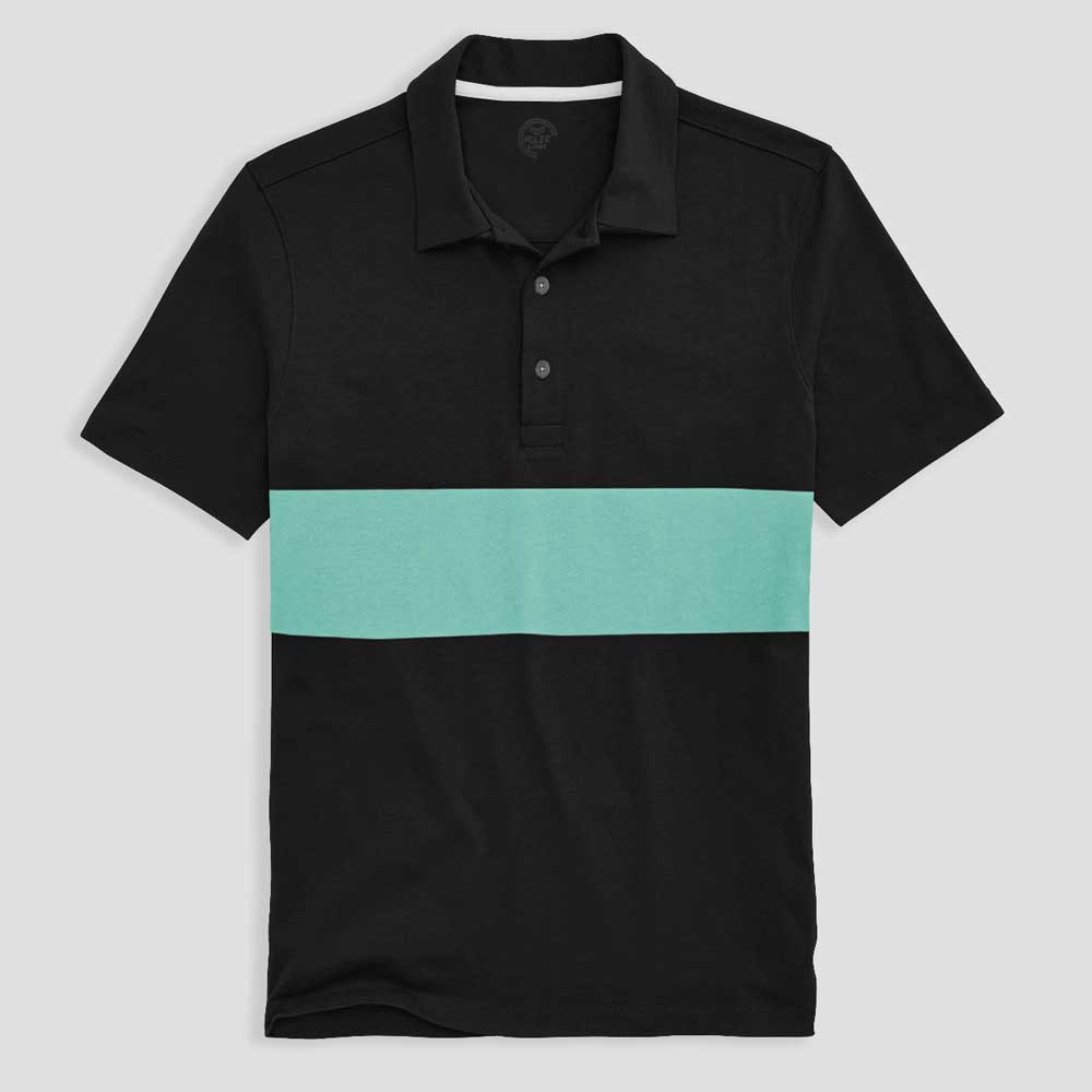 Poler Men's Almeria Contrast Panel Polo Shirt Men's Polo Shirt IBT Black S 