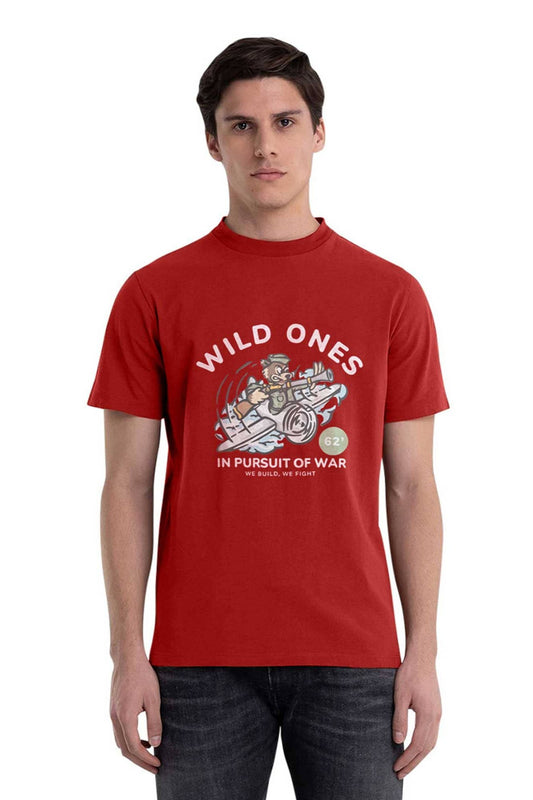 Polo Republica Men's Wild Ones Printed Crew Neck Tee Shirt Men's Tee Shirt Polo Republica Red S 