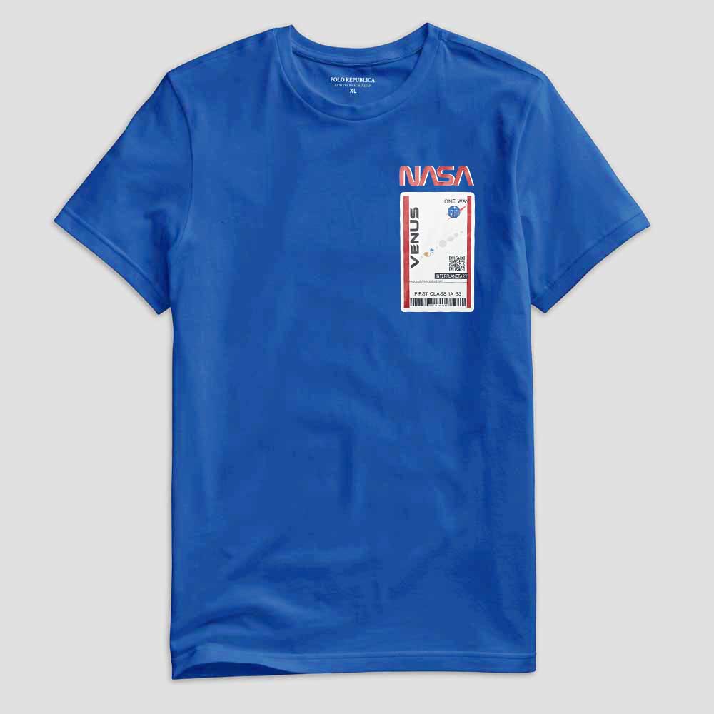 Polo Republica Men's Venus NASA Printed Short Sleeve Tee Shirt Men's Tee Shirt Polo Republica Blue S 