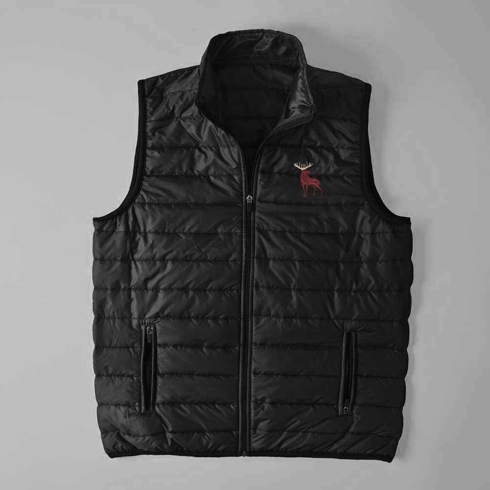 Men's Premium Moose Embroidered Body Warmer Gilet Men's Gilet IBT Black S 