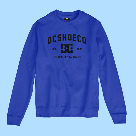 DC Men's Edelira DC Shoes Printed Crew Neck Fleece Sweat Shirt Men's Sweat Shirt Fiza Royal XS 