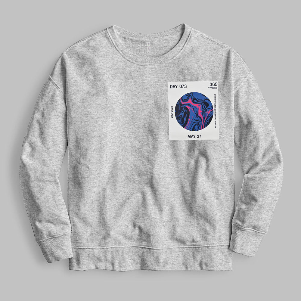 HAS Apparel Men's Day 073 Printed Long Sleeve Sweat Shirt Men's Sweat Shirt HAS Apparel Heather Grey XS 