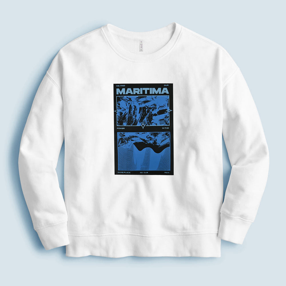 HAS Apparel Men's Maritima Printed Long Sleeve Sweat Shirt Men's Sweat Shirt HAS Apparel White XS 