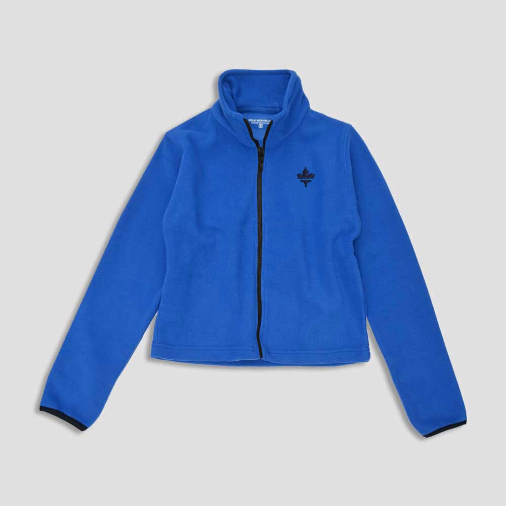 Polo Republica Women's Maple Leaf Embroidered Polar Fleece Zipper Jacket Women's Jacket Polo Republica Blue S 