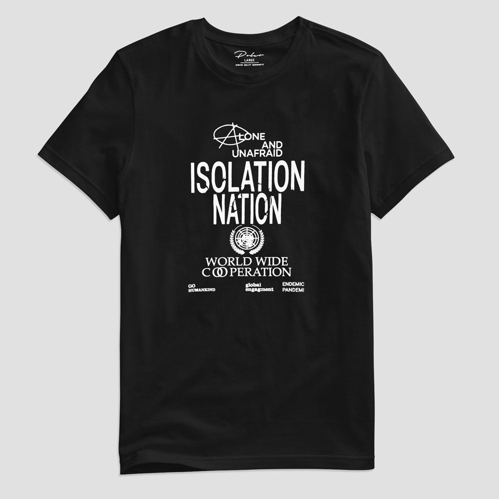 Poler Men's Isolation Nation Printed Crew Neck Tee Shirt Men's Tee Shirt IBT Black S 