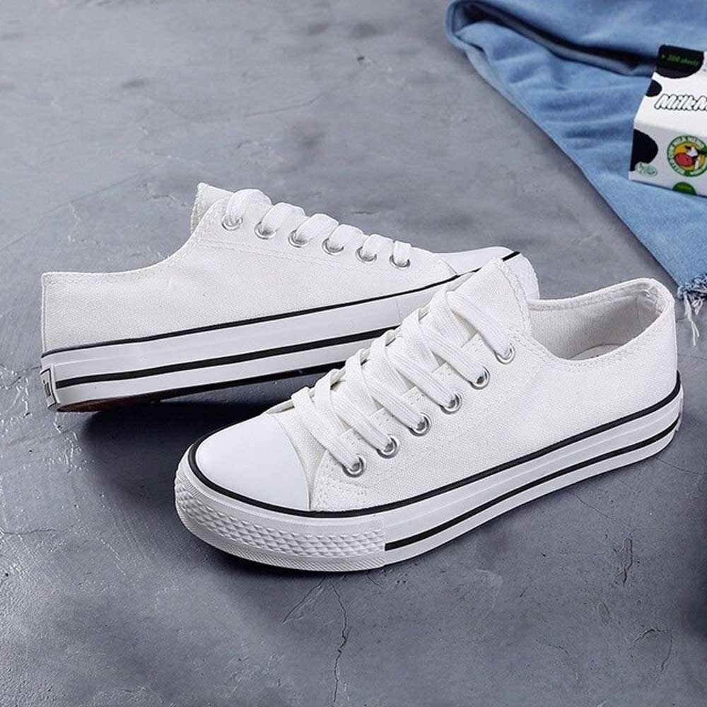 Unisex New Summer Season Flat Canvas Shoes Women's Shoes Sunshine China White EUR 35 