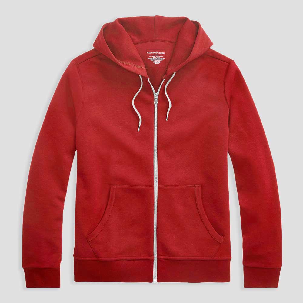 Plain red outlet zipper hoodie