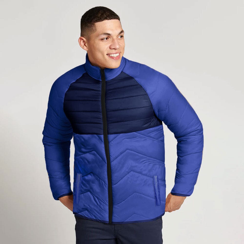 Max 21 Men s Panel Design Inner Fleece Quilted Raglan Sleeve Zipper Ja