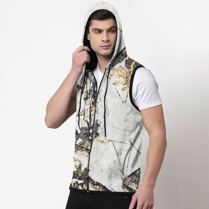 Max 21 Men's Snow Drift Printed Style Fleece Body Warmer Men's Gilet SZK 