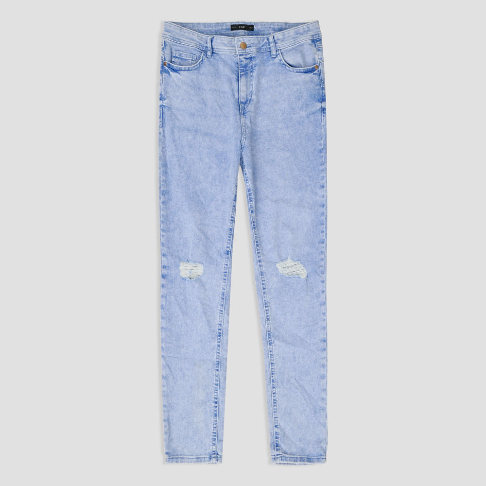 F&F Women's Rubik Distressed Style Skinny Fit Denim Women's Denim HAS Apparel Light Sky 24 26